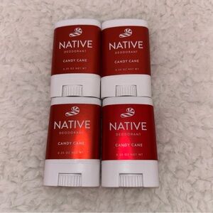 Native Deodorant Candy Cane Travel Size 4 Count NEW